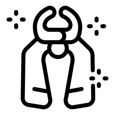 Can yeleğinin basit siyah beyaz simgesi. Su aktiviteleri için temel güvenlik ekipmanı.