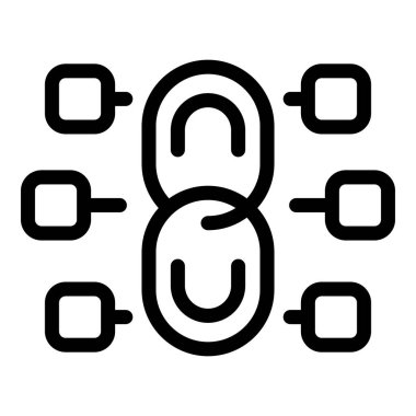 Engelleme teknolojisinin stilize edilmiş tasviri, güvenli ve şeffaf bir şekilde veri bloklarını birbirine bağlama yeteneğini gösteriyor