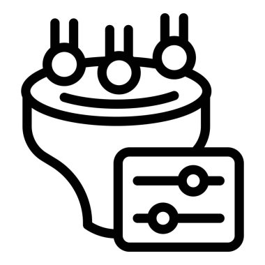 Mobil bir uygulama ile oda sıcaklığını kontrol eden akıllı ev aygıtının satır simgesi