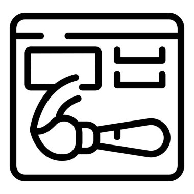 Web tasarım yazılımı bir boya fırçası aracı ve web sitesi düzeni ile bir tasarımcı tarafından kullanılıyor