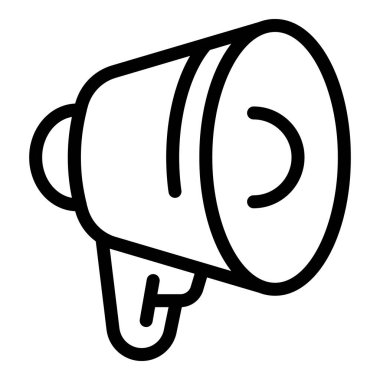 Genellikle duyuru yapmak için kullanılan megafonun basit bir çizgisi çizimi
