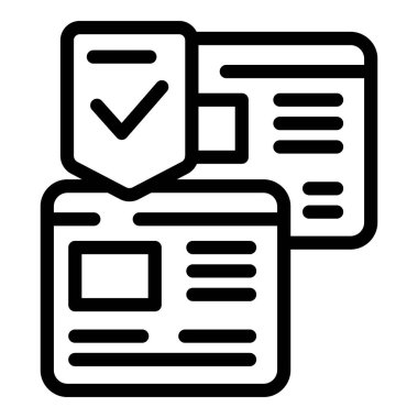 Kontrol işaretli bir kalkan güvenli ve geçerli bir web sitesini temsil eden bir web sayfası üzerinde geziniyor