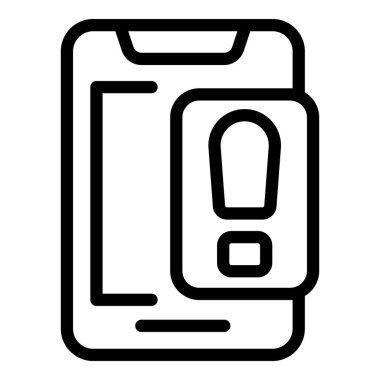 Smartphone olası bir sorun ya da uyarıyı işaret eden bir ünlem işareti ile bir bildirim uyarısı göstermektedir