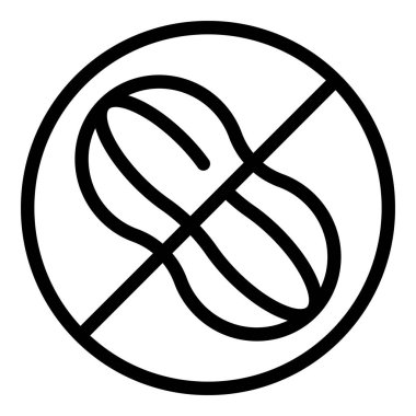 Çemberin içinde köşegen çizgisi olan bir fıstığın simgesi.