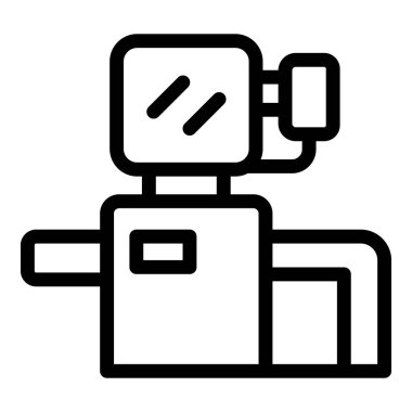 Radyolojide kullanılan tıbbi görüntüleme makinesinin satır simgesi çizimi