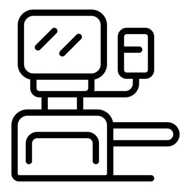 Sağlık ve tıbbi tasarım projeleri için uygun, basit bir taslak biçiminde kan basıncı simgesini ölçen tıbbi cihaz