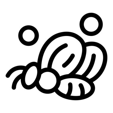 Bakteri ve virüs saçan bir sineğin çizgi film ikonu