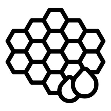 Beyaz arkaplanda izole edilmiş özet biçiminde taze bal simgesi damlayan bal peteği