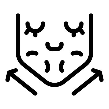 Yüz kaldırma simgesi, estetik cerrahi yoluyla daha genç görünme kavramını temsil ediyor.