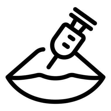 Beautician injecting hyaluronic acid into female lips for augmentation procedure clipart