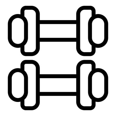 Halter ve egzersizi temsil eden iki dambılın simgesi.