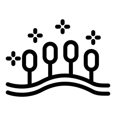 Tepenin tepesindeki ağaçların arasından esen soğuk rüzgar, yukarıda ışıldayan yıldızlar, minimalist simge