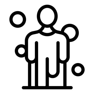 Baş dönmesi, baş dönmesi ve denge kaybı yaşayan bir kişinin basit simgesi