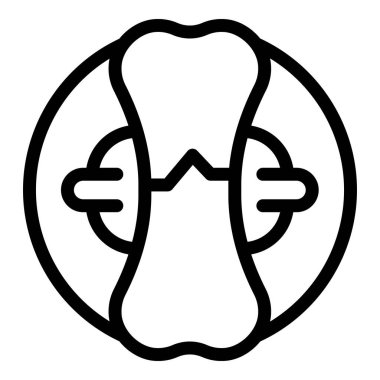 Diş implantı prosedürünün çizgi sanat simgesi kırık bir dişin çıkarılıp diş implantıyla değiştirildiğini gösteriyor.