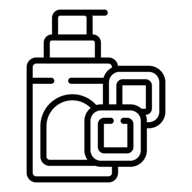 Banyo ürünlerinin basit siyah beyaz çizgi simgesi, web siteleri ve mobil uygulamalar için ideal