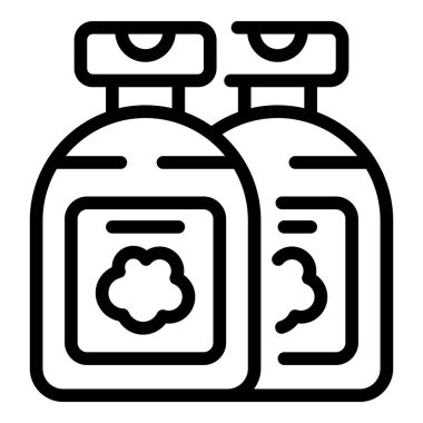 Yan yana iki şişe saç bakım ürünü, günlük saç bakımını temsil etmek için mükemmel.