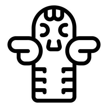 Komik çizgi film karakteri kollarını açıyor gülümsüyor ve dişlerini gösteriyor.