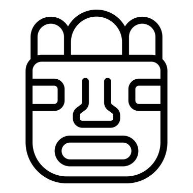 Mayalı bir maskenin basit ama anımsatıcı sanat çizgisi çizimi, antik ayin ve inançların özünü yakalıyor.