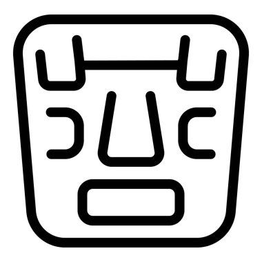 Ağırlık ölçümünü gösteren dijital banyo terazisinin siyah ana hatlı simgesi