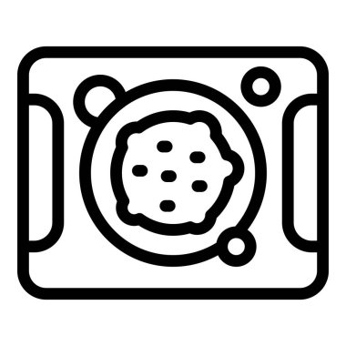 Tabakta duran bir kurabiyenin çizgi simgesi tasviri