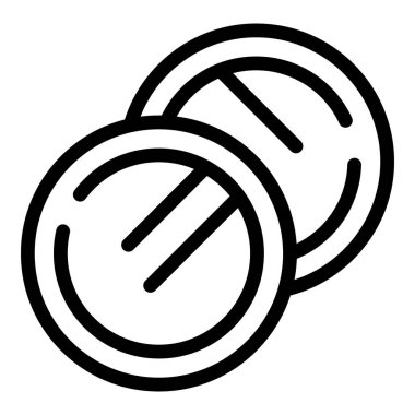 Üst üste gelen iki yuvarlak hap sağlık ve tıbbı temsil eden bir kalp şekli oluşturuyor.