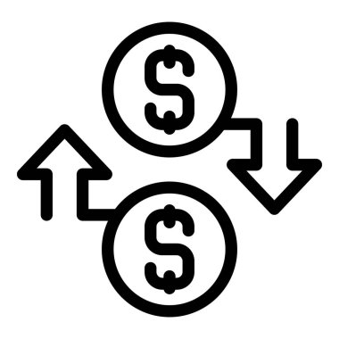 Bir hesaptan diğerine aktarılan paranın basit simgesi, artan ve azalan