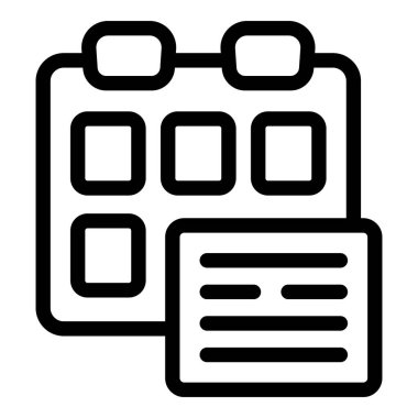 Takvim sayfasının satır resim simgesi gelecekteki iş toplantısını planlamak için belge ile birlikte tarihi gösterir