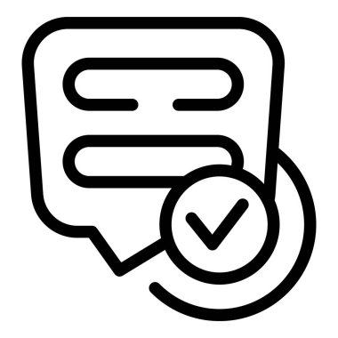 İşaretli basit bir sohbet baloncuğu simgesi, başarılı bir iletişimi veya tamamlanmış bir görevi simgeler