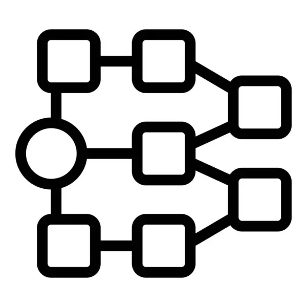 stock vector Minimalist flowchart showing interconnected square blocks representing a complex data structure