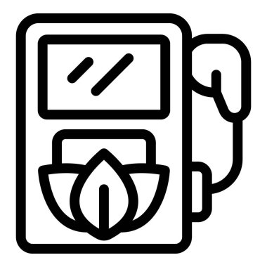 Biyoyakıt dağıtan, yenilenebilir enerji kaynaklarına geçişi sembolize eden basit bir ikon.