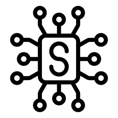 Çip soc işlemcisi üzerindeki sistem uygulamalar ve web siteleri için satır simgesine bağlanıyor