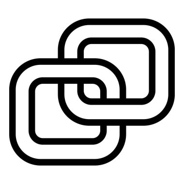 Bu soyut geometrik sembol, birbirine kenetlenmiş kareleri sürekli bir çizgi çizimi tasarımı elementi oluşturur.