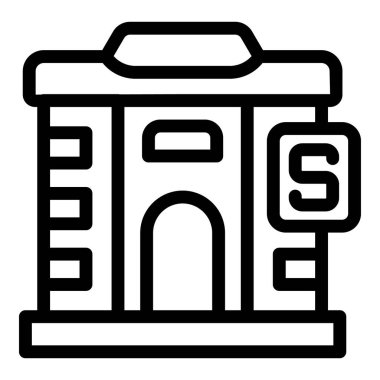 Büyük S işareti olan basit bir metro istasyonu simgesi, ulaşımla ilgili tasarımlar için mükemmel.