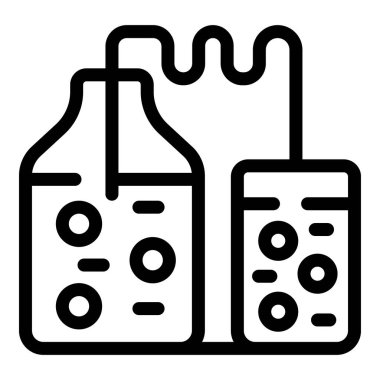 Laboratuvar cihazı, bilimsel analiz için iki kap arasında sıvı transfer eder.