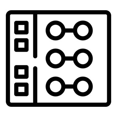 Veri bağlantılarını ve depolamayı gösteren sunucu odası donanım simgesi