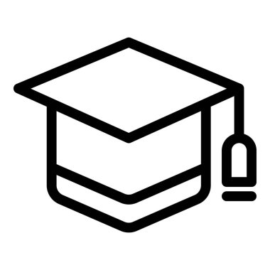 Mezuniyet törenini ve akademik başarıyı temsil eden basit bir mezuniyet şapkası simgesi