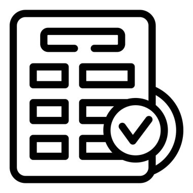 İşaretle onaylanan bir belgenin siyah ve beyaz simgesi