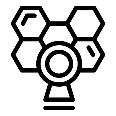 Profesyonel stüdyo ışıklandırması için ışık huzmesi yayan bal peteği yapısına sahip bir lamba simgesi