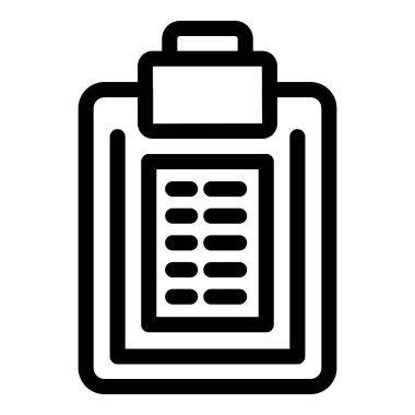 Tamamlanmış görevleri ve verimli proje yönetimini temsil eden, kontrol listesi olan basit bir pano simgesi