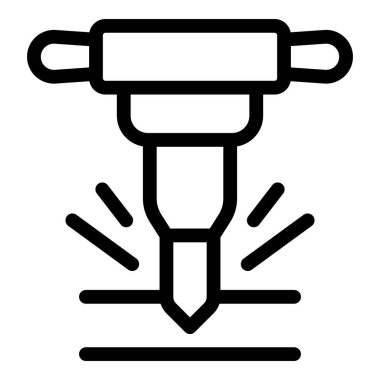 Yol onarım çalışmaları sırasında betonu delen pnömatik matkap.