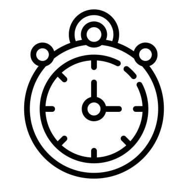 Zaman ve ölçüm için saat yüzü ve düğmeleri olan basit kronometre simgesi