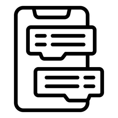 Çevrimiçi bir sohbet sohbetini temsil eden iki konuşma baloncuklu akıllı telefonun satır simgesi