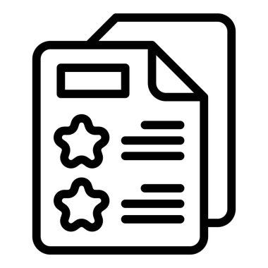 Müşteri memnuniyeti değerlendirmesi için yıldızlarla yapılan sözleşmenin satır sanatı simgesi