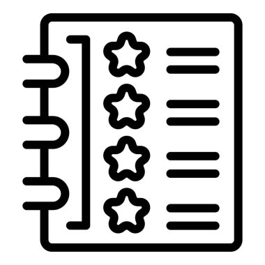 Bir hizmet veya ürün için müşteri geribildirim derecesi gösteren yıldızlı not defteri, önemli bilgiler verir