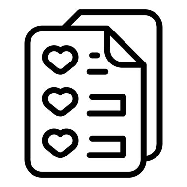 Bir dilek listesinin satır resim simgesi, istenen ögeler veya deneyimler kavramını temsil eder