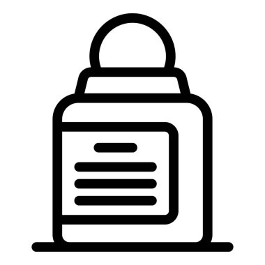 Deodorant çubuğunu temsil eden basit çizgi simgesi, hijyen, vücut bakımı ve kişisel bakım projeleri için idealdir.