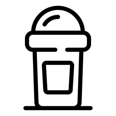 Tek kullanımlık kahve fincanının minimalist çizimi, kahve molalarını, servis içeceklerini veya kafe kültürünü temsil etmek için ideal.