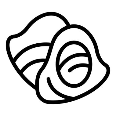 Deniz kabuğunun basit bir çizgisi. Yazı, sahili ya da okyanus yaşamını temsil etmek için mükemmel.