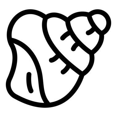 Büyük bir sarmal deniz kabuğunun basit siyah beyaz çizimi.