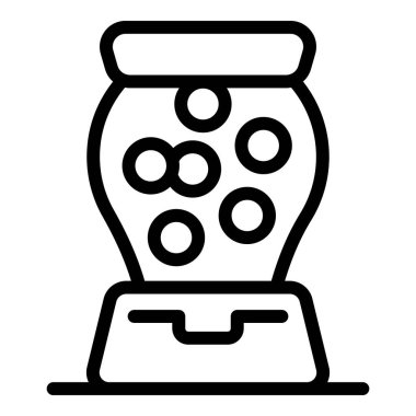 Piyango makinesi piyango toplarını içeride tutuyor. Kazanan numaraları açıklamaya hazır.